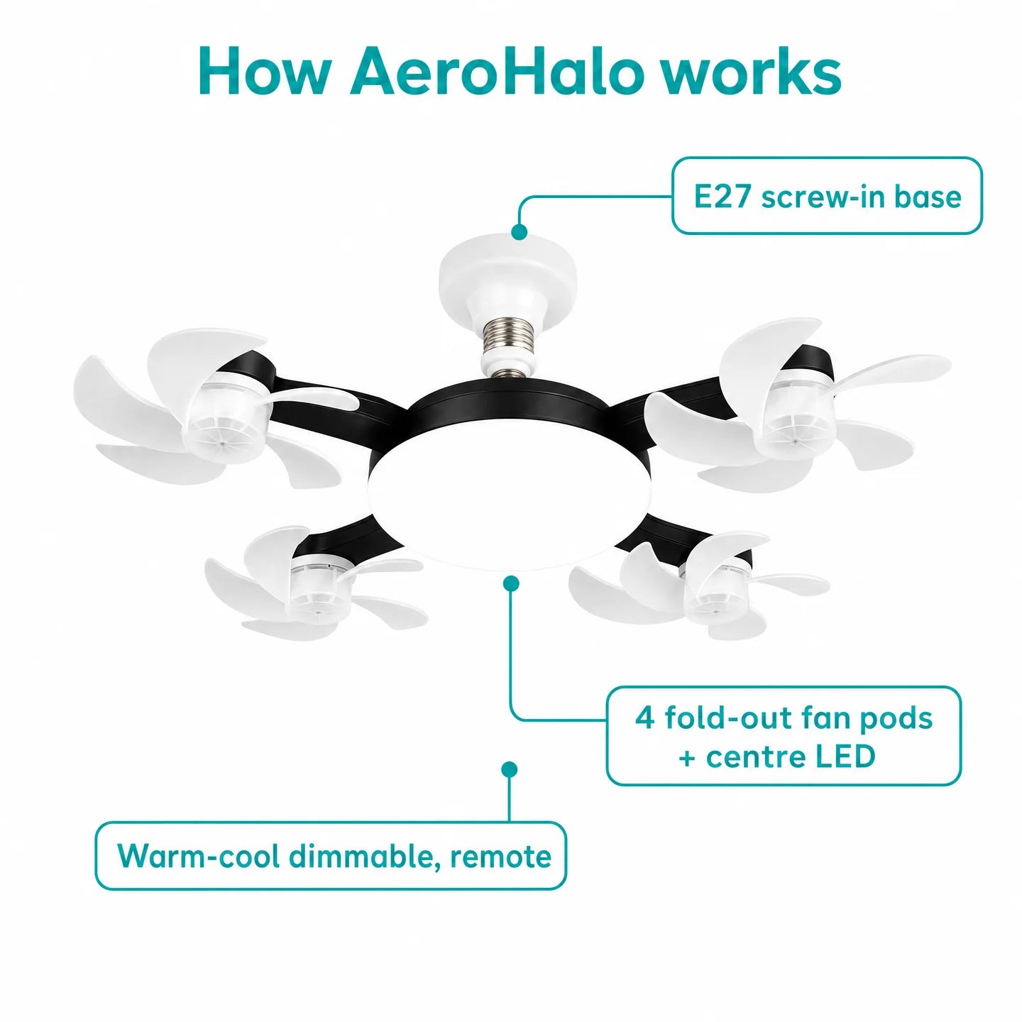 AeroHalo — Foldable Ceiling Fan Light