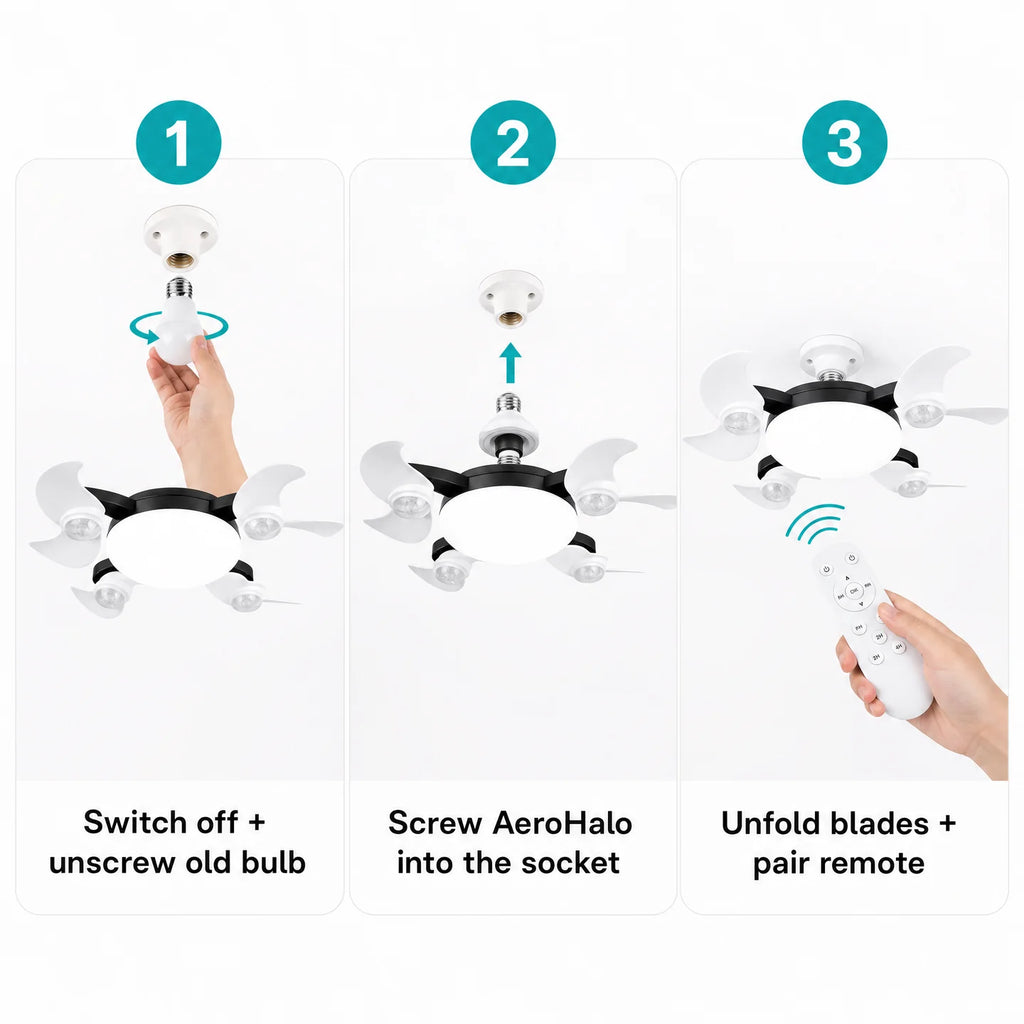 AeroHalo — Foldable Ceiling Fan Light