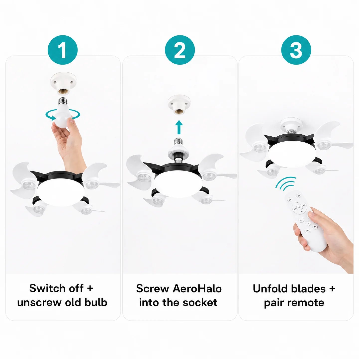 AeroHalo — Foldable Ceiling Fan Light